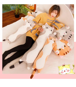 1pc 50-130CM kawaii Long Animal Cat Plush Toys Lovely Soft Pillow for Children Girls Baby Sleeping Cushion Cartoon Stuffed Dolls