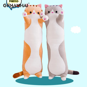 1pc 50-130CM kawaii Long Animal Cat Plush Toys Lovely Soft Pillow for Children Girls Baby Sleeping Cushion Cartoon Stuffed Dolls