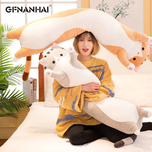 1pc 50-130CM kawaii Long Animal Cat Plush Toys Lovely Soft Pillow for Children Girls Baby Sleeping Cushion Cartoon Stuffed Dolls