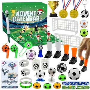 Christmas Advent Calendar 2024 Building Blocks Countdown Calendar Football Theme Kids Blocks Stress Relief Toy Countdown To