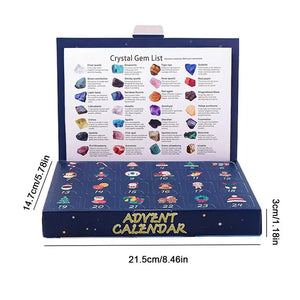 Crystal Advent Calendar 2024 Children's Crystal Gem Crystal Collection Christmas Countdown Toys Gemstone Stone Learning Kit For