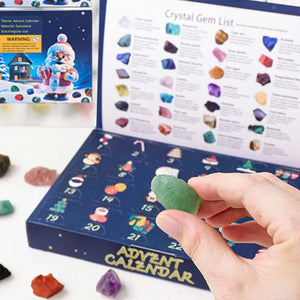 Crystal Advent Calendar 2024 Children's Crystal Gem Crystal Collection Christmas Countdown Toys Gemstone Stone Learning Kit For