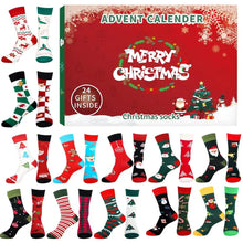 Load image into Gallery viewer, Christmas Socks Advent Calendar Funny Christmas Socks 24 Days Of Advent Box Socks With Different Christmas Patterns For Adults
