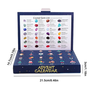 Crystal Advent Calendar 2024 Children's Crystal Gem Crystal Collection Christmas Countdown Toys Gemstone Stone Learning Kit For